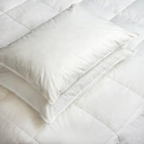 Royal Comfort Goose Down Feather Pillows 1000GSM 100% Cotton Cover - Twin Pack - Close-Up Angle