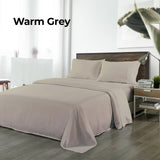 Royal Comfort Bamboo Blended Sheet & Pillowcases Set 1000TC Ultra Soft Bedding - Double - Warm Grey - 45-Degree Angle