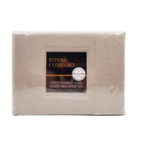 Royal Comfort Bamboo Blended Sheet & Pillowcases Set 1000TC Ultra Soft Bedding - Queen - Warm Grey - Top-Down View