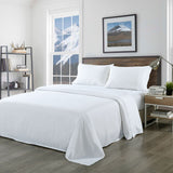 Royal Comfort Bamboo Blended Sheet & Pillowcases Set 1000TC Ultra Soft Bedding - King - White - Front View