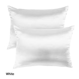 Royal Comfort Mulberry Soft Silk Hypoallergenic Pillowcase Twin Pack 51 x 76cm - White - Front View