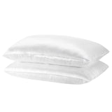 Royal Comfort Mulberry Soft Silk Hypoallergenic Pillowcase Twin Pack 51 x 76cm - White - Side View