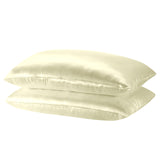 Royal Comfort Mulberry Soft Silk Hypoallergenic Pillowcase Twin Pack 51 x 76cm - Ivory - Side View