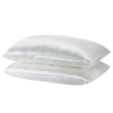 Royal Comfort Mulberry Soft Silk Hypoallergenic Pillowcase Twin Pack 51 x 76cm - Silver - Side View