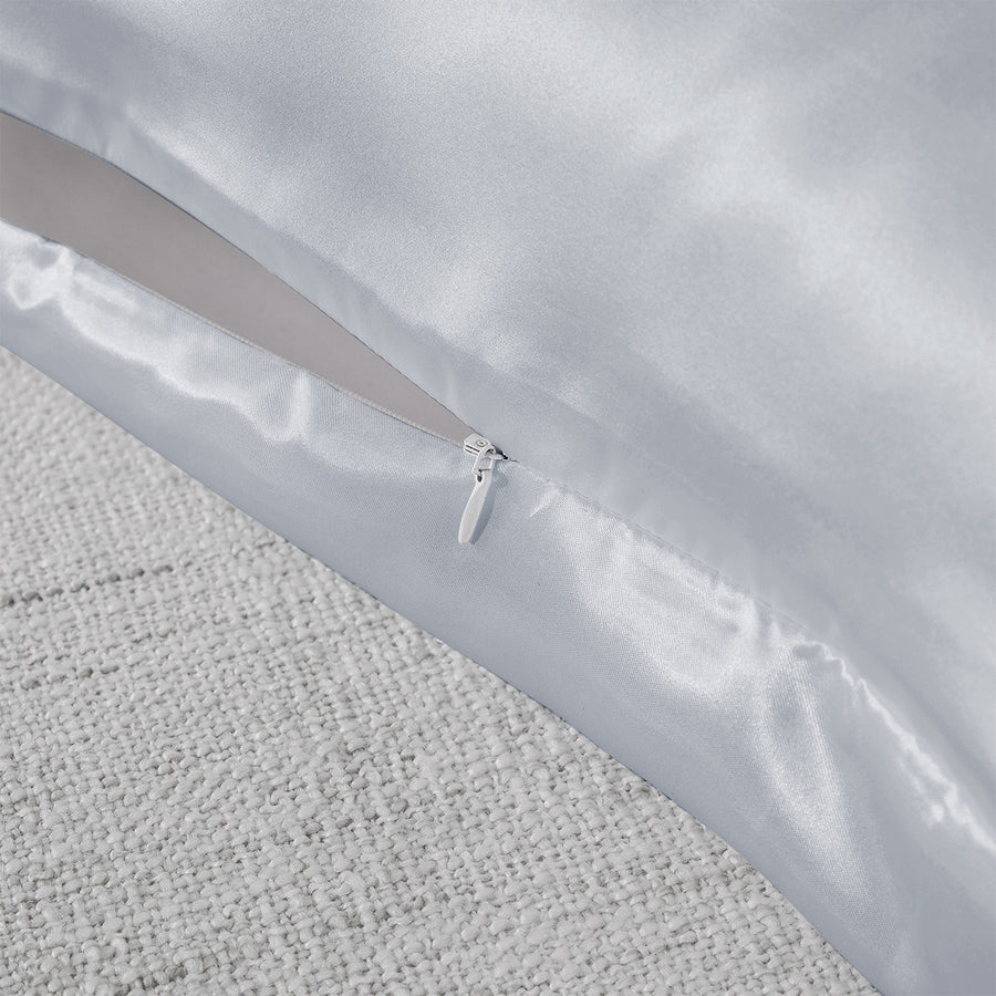 Royal Comfort Mulberry Soft Silk Hypoallergenic Pillowcase Twin Pack 51 x 76cm - Silver