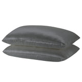 Royal Comfort Mulberry Soft Silk Hypoallergenic Pillowcase Twin Pack 51 x 76cm - Charcoal - Side View