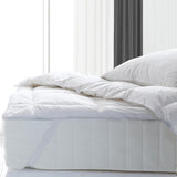 Royal Comfort Fitted Foam Cover Underlay Goose Mattress Topper 1000GSM - Queen - White - Front View