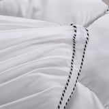 Royal Comfort 1000GSM Luxury Bamboo Fabric Gusset Mattress Pad Topper Cover - Queen - White - Close-Up Angle