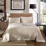 Kensington 1200 Thread Count 100% Egyptian Cotton Sheet Set Stripe Hotel Grade - Double - Sand - Rear View