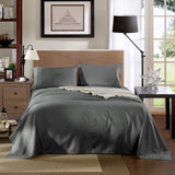 Kensington 1200 Thread Count 100% Egyptian Cotton Sheet Set Stripe Hotel Grade - Double - Charcoal - Rear View