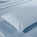 Kensington 1200 Thread Count 100% Egyptian Cotton Sheet Set Stripe Hotel Grade - Double - Chambray - Side View