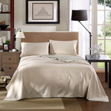 Kensington 1200 Thread Count 100% Egyptian Cotton Sheet Set Stripe Hotel Grade - Queen - Sand - Rear View