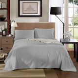 Kensington 1200 Thread Count 100% Egyptian Cotton Sheet Set Stripe Hotel Grade - Queen - Silver - Top-Down View