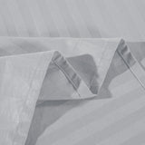 Kensington 1200 Thread Count 100% Egyptian Cotton Sheet Set Stripe Hotel Grade - Queen - Silver - 45-Degree Angle
