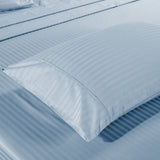 Kensington 1200 Thread Count 100% Egyptian Cotton Sheet Set Stripe Hotel Grade - King - Chambray - Side View