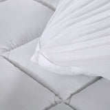 Royal Comfort 1000GSM Memory Mattress Topper Cover Protector Underlay - Single - White - Close-Up Angle