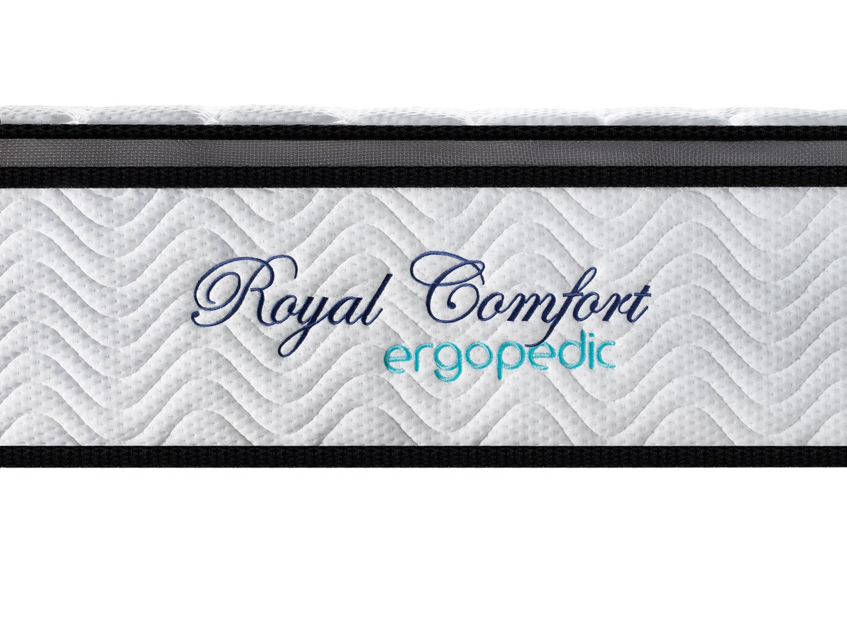 Ergopedic Mattress 5 Zone Latex Pocket Spring Mattress In A Box 30cm - King Single - White Grey Black