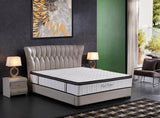 Ergopedic Mattress 5 Zone Latex Pocket Spring Mattress In A Box 30cm - Double - White  Grey  Black - Side View