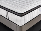 Ergopedic Mattress 5 Zone Latex Pocket Spring Mattress In A Box 30cm - Double - White  Grey  Black - 45-Degree Angle