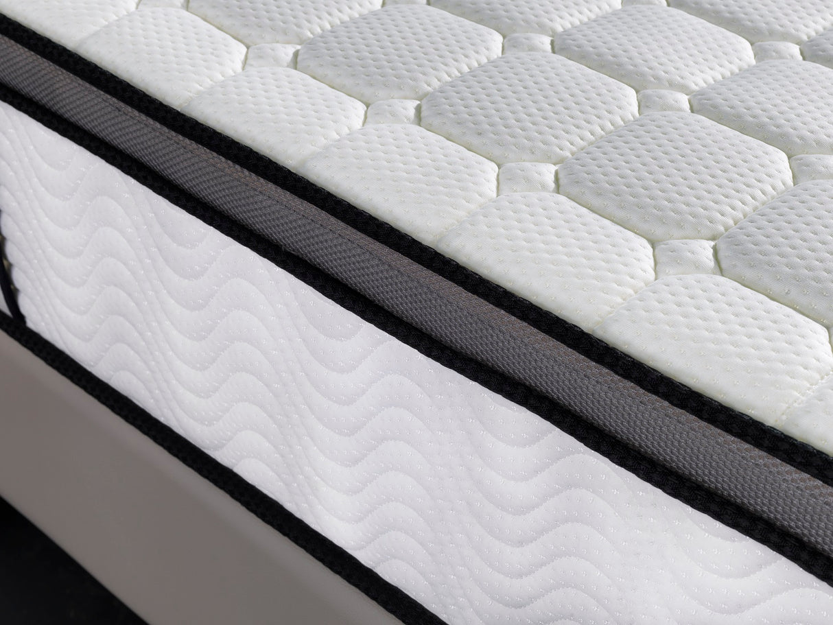 Ergopedic Mattress 5 Zone Latex Pocket Spring Mattress In A Box 30cm - Queen - White Grey Black
