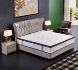 Ergopedic Mattress 5 Zone Latex Pocket Spring Mattress In A Box 30cm - King - White  Grey  Black - Front View