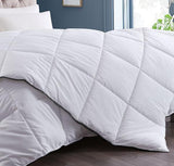 Royal Comfort 350GSM Luxury Soft Bamboo All-Seasons Quilt Duvet  - Double - White - Side View