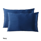Royal Comfort Mulberry Soft Silk Hypoallergenic Pillowcase Twin Pack 51 x 76cm - Navy - Front View
