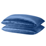Royal Comfort Mulberry Soft Silk Hypoallergenic Pillowcase Twin Pack 51 x 76cm - Navy - Side View
