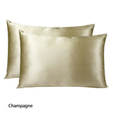 Royal Comfort Mulberry Soft Silk Hypoallergenic Pillowcase Twin Pack 51 x 76cm - Champagne - Front View