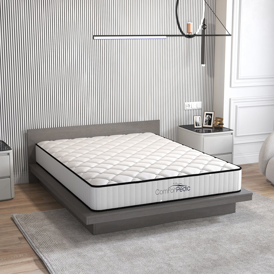 Comforpedic Mattress 5 Zone Medium Support Foam Bonnell Spring 21CM - King - White Black, image 3