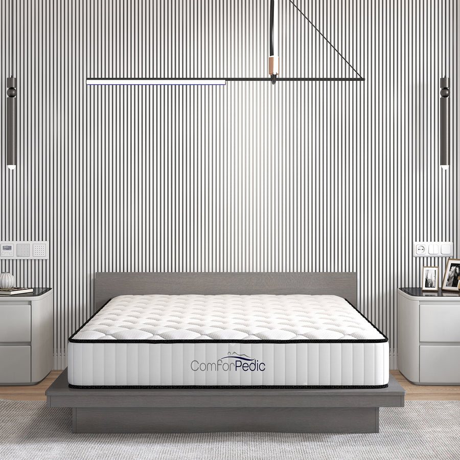 Comforpedic Mattress 5 Zone Medium Support Foam Bonnell Spring 21CM - King - White Black, image 4