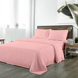 Royal Comfort Bamboo Blended Sheet & Pillowcases Set 1000TC Ultra Soft Bedding - Queen - Blush