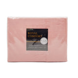 Royal Comfort Bamboo Blended Sheet & Pillowcases Set 1000TC Ultra Soft Bedding - Queen - Blush - Top-Down View