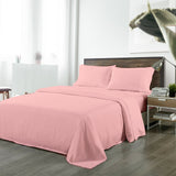 Royal Comfort Bamboo Blended Sheet & Pillowcases Set 1000TC Ultra Soft Bedding - King - Blush - Front View