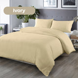 Royal Comfort Bamboo Blended Quilt Cover Set 1000TC Ultra Soft Luxury Bedding - Queen - Ivory - Rear View