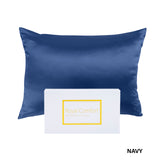 Royal Comfort Pure Silk Pillow Case 100% Mulberry Silk Hypoallergenic Pillowcase - Navy - Low Angle