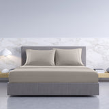 Royal Comfort 1000TC Hotel Grade Bamboo Cotton Sheets Pillowcases Set Ultrasoft - Queen - Dove