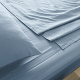 Royal Comfort 1000TC Hotel Grade Bamboo Cotton Sheets Pillowcases Set Ultrasoft - Queen - Blue Fog - Top-Down View