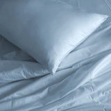 Royal Comfort 1000TC Hotel Grade Bamboo Cotton Sheets Pillowcases Set Ultrasoft - Queen - Blue Fog - 45-Degree Angle