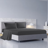 Royal Comfort 1000TC Hotel Grade Bamboo Cotton Sheets Pillowcases Set Ultrasoft - King - Pewter - Front View