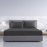 Royal Comfort 1000TC Hotel Grade Bamboo Cotton Sheets Pillowcases Set Ultrasoft - King - Pewter - Side View