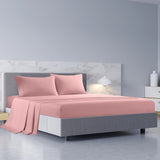 Royal Comfort 1000TC Hotel Grade Bamboo Cotton Sheets Pillowcases Set Ultrasoft - King - Blush - Front View
