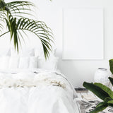 Balmain 1000 Thread Count Hotel Grade Bamboo Cotton Quilt Cover Pillowcases Set - King - White - Rear View