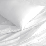 Royal Comfort 1000TC Hotel Grade Bamboo Cotton Sheets Pillowcases Set Ultrasoft - Double - White - Close-Up Angle