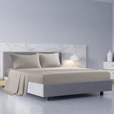 Royal Comfort 1000TC Hotel Grade Bamboo Cotton Sheets Pillowcases Set Ultrasoft - Double - Dove - Front View