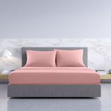 Royal Comfort 1000TC Hotel Grade Bamboo Cotton Sheets Pillowcases Set Ultrasoft - Double - Blush - Side View