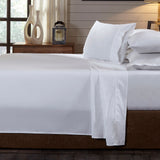Royal Comfort 250TC Organic 100% Cotton Sheet Set 4 Piece Luxury Hotel Style - Queen - White - Front View