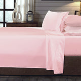 Royal Comfort 250TC Organic 100% Cotton Sheet Set 4 Piece Luxury Hotel Style - Queen - Blush - Front View