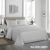Royal Comfort 1200 Thread Count Sheet Set 4 Piece Ultra Soft Satin Weave Finish - Queen - Silver - Rear View