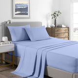 Royal Comfort 2000 Thread Count Bamboo Cooling Sheet Set Ultra Soft Bedding - Double - Light Blue - Front View